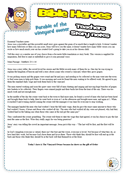Story notes based on Matthew 18 where Jesus tells the parable of the Vineyard owner or the hired hands.