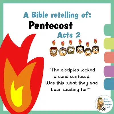 Biblical retelling of Pentecost (Acts 2) for youngsters.