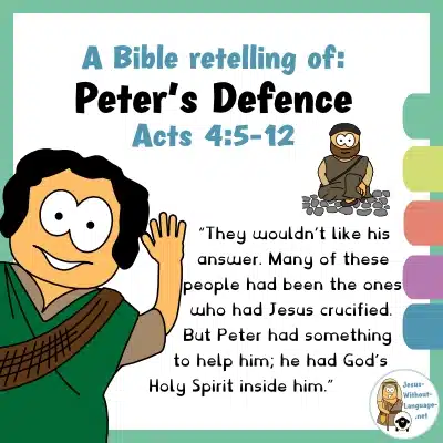 Biblical retelling of Peter's Defence (Acts 4) for youngsters.
